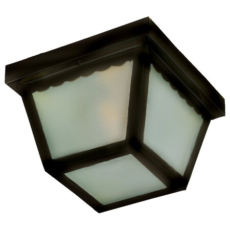 Maxim Two Light Black Frosted Glass Outdoor Flush Mount 6204FTBK